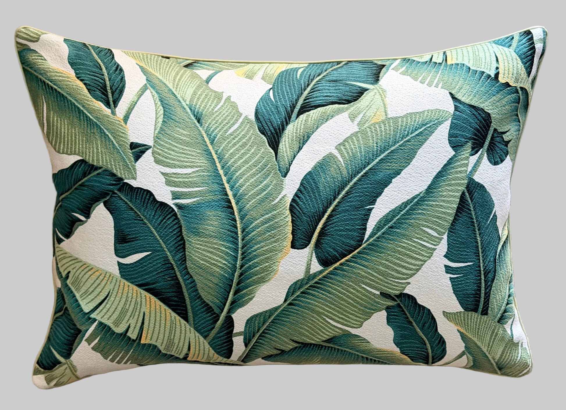 retro hawaiian tropical banana leaf cushion