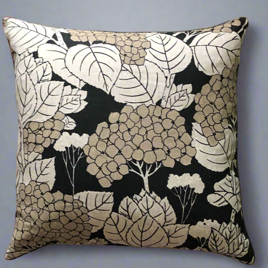 black hydrangea cushions