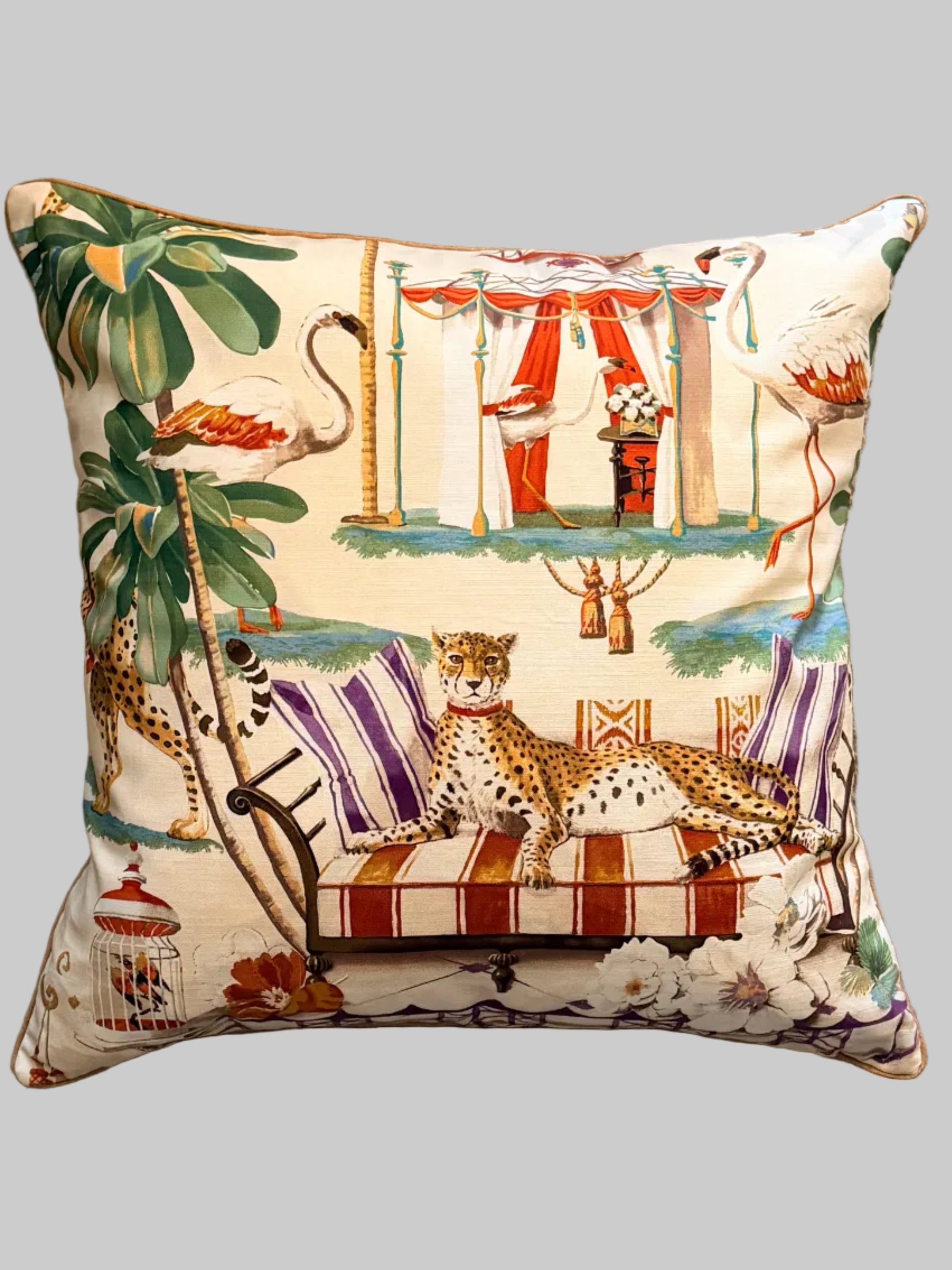lounging leopard cushion