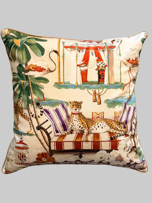 lounging leopard cushion