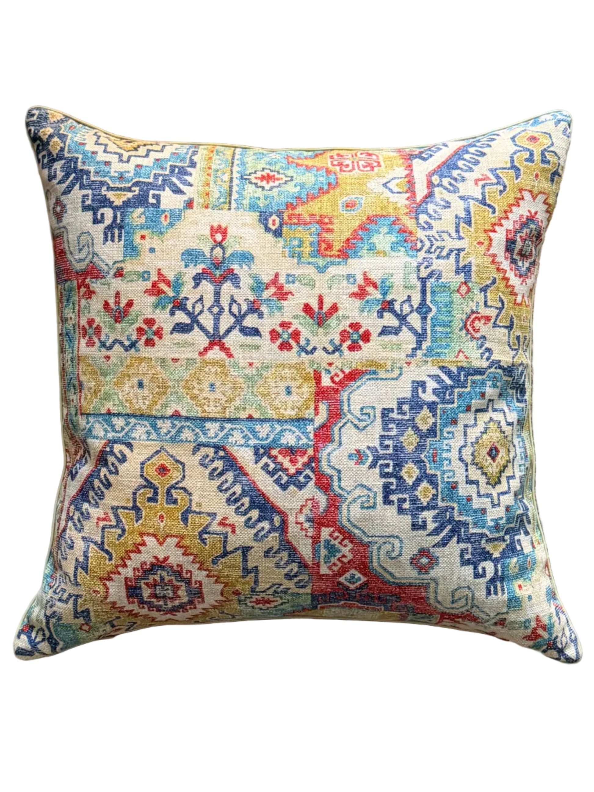 textured Persian style multi colour cushion