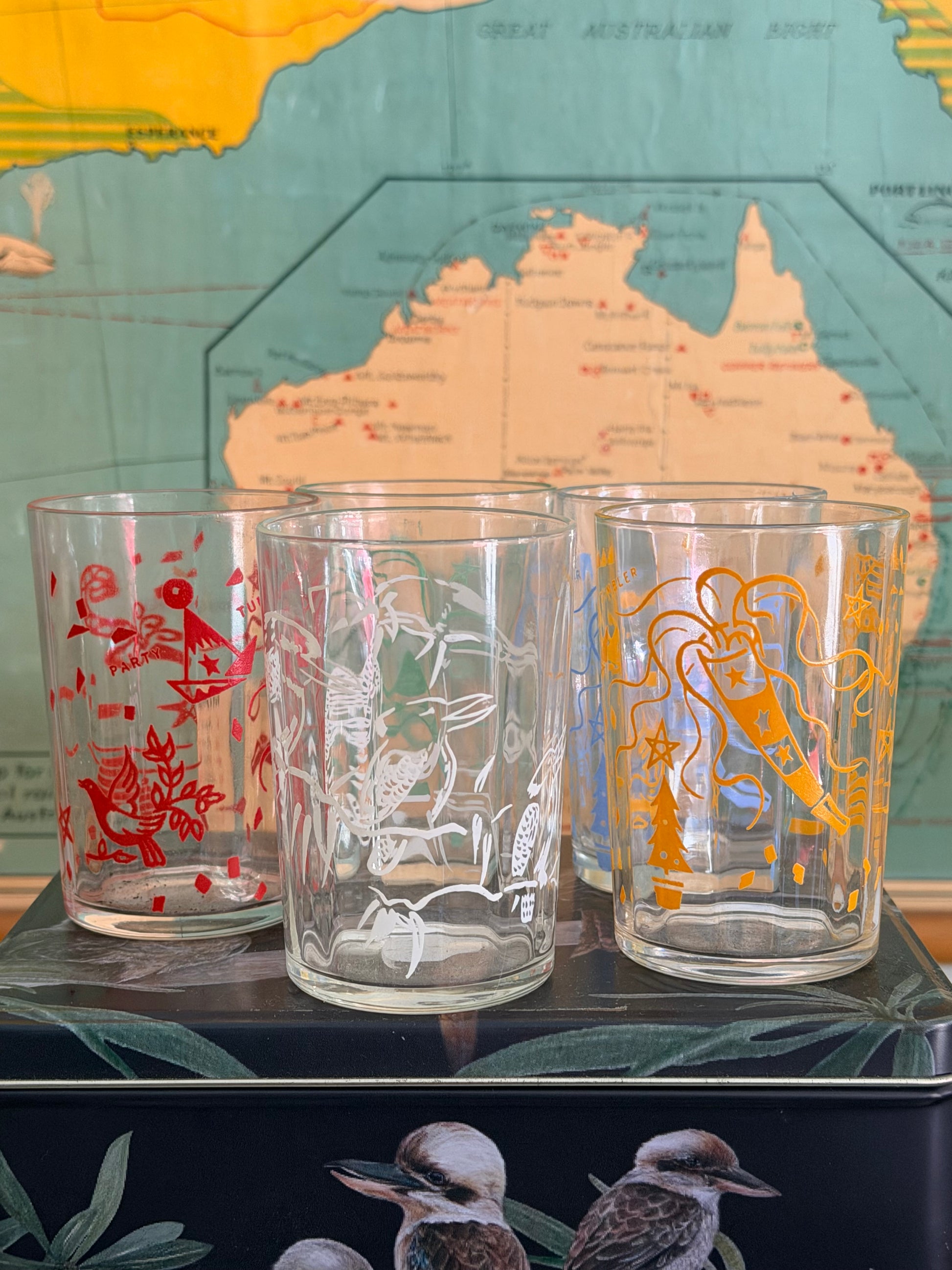 retro set glassware