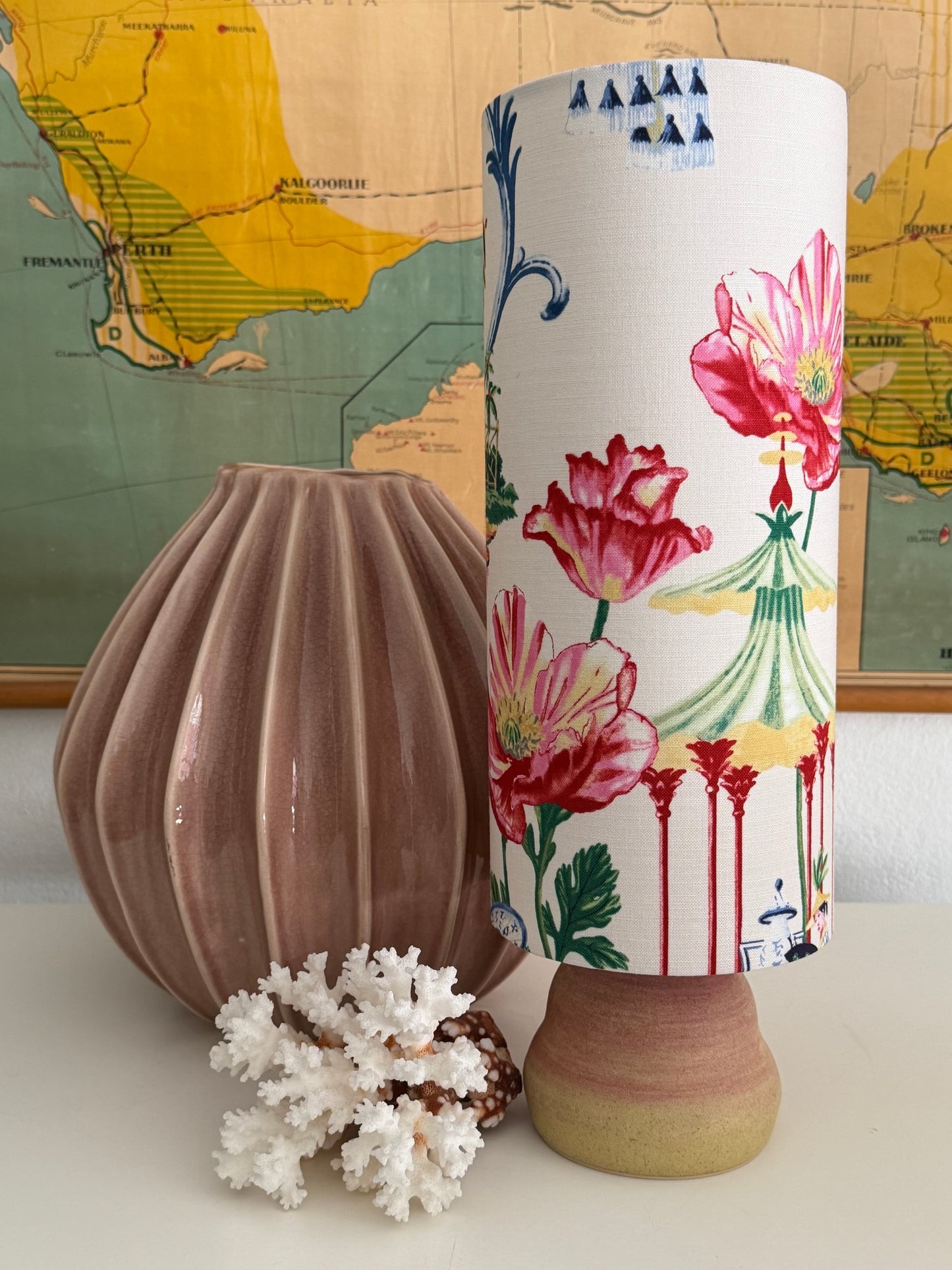 Chinoiserie blush aj lamp