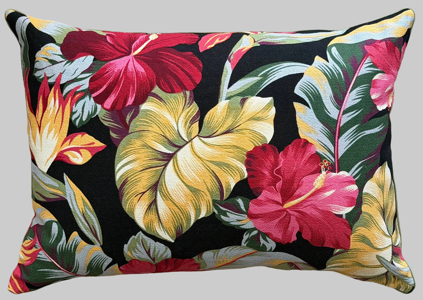 black bold hibiscus cushions