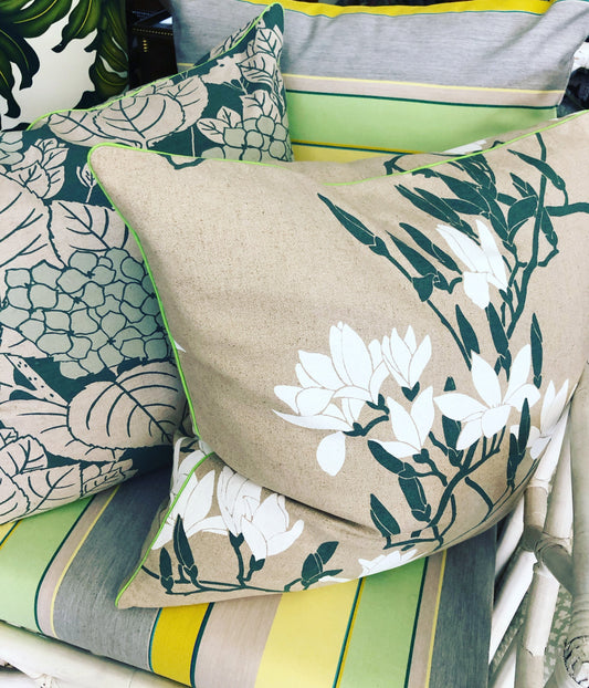 sage magnolia cushions