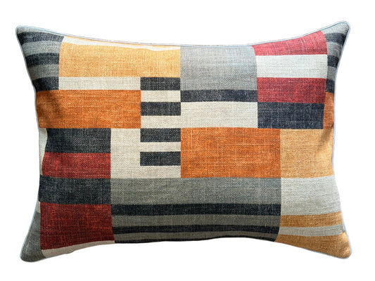 tawny off beat stripe lumbar cushion