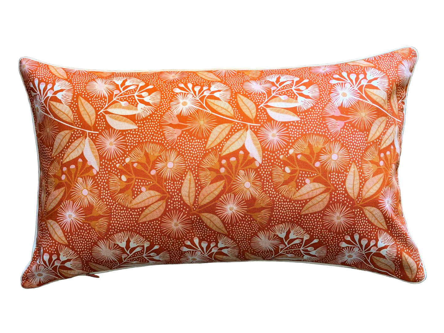 jocelyn proust print cushion with burnt orange flowering gum