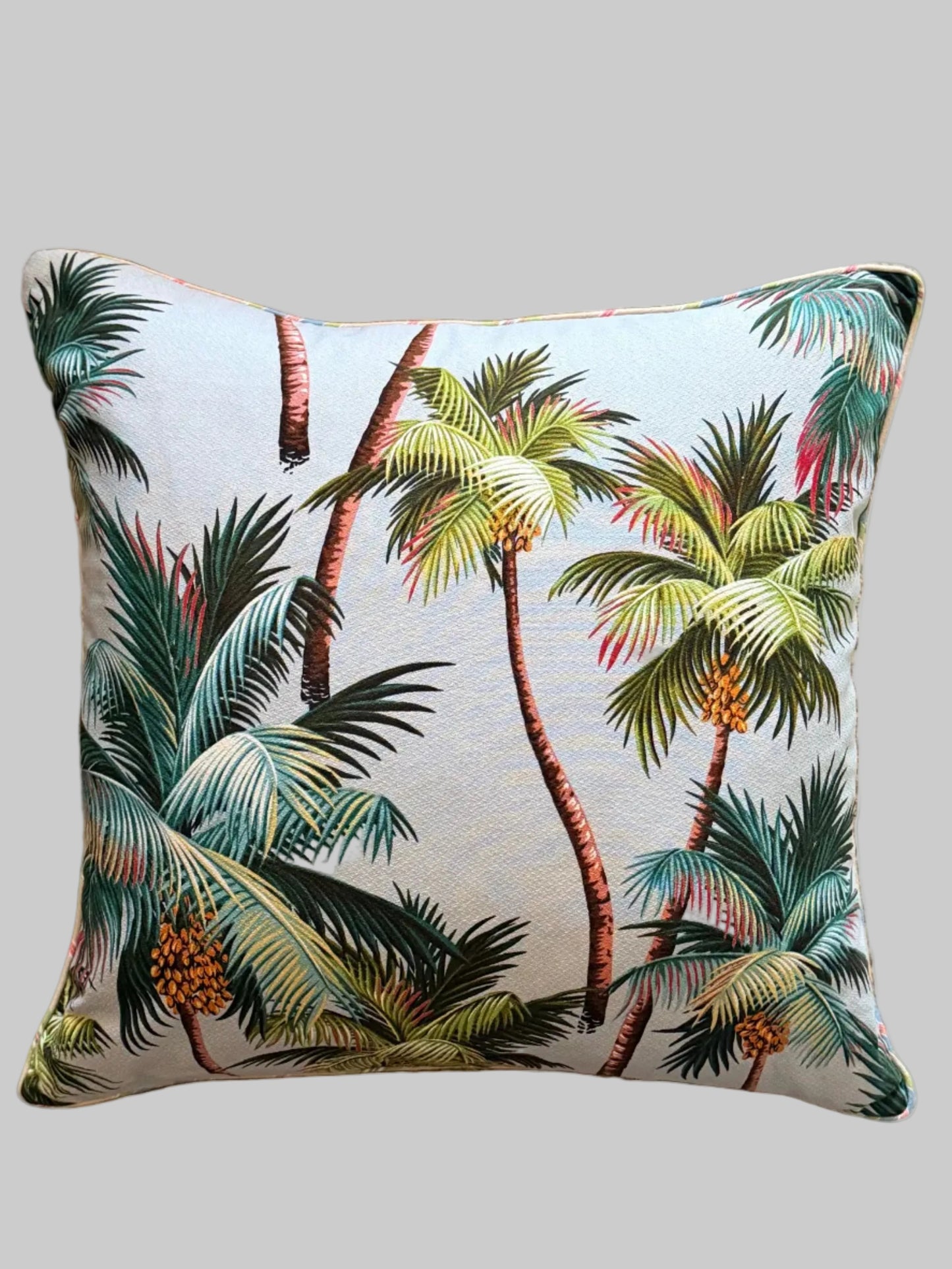 sky blue palm tree cushion