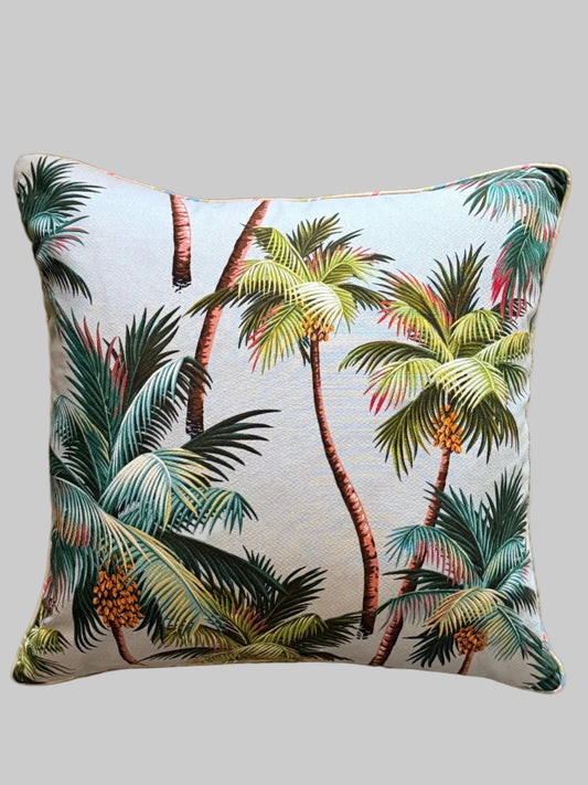 sky blue palm tree cushion