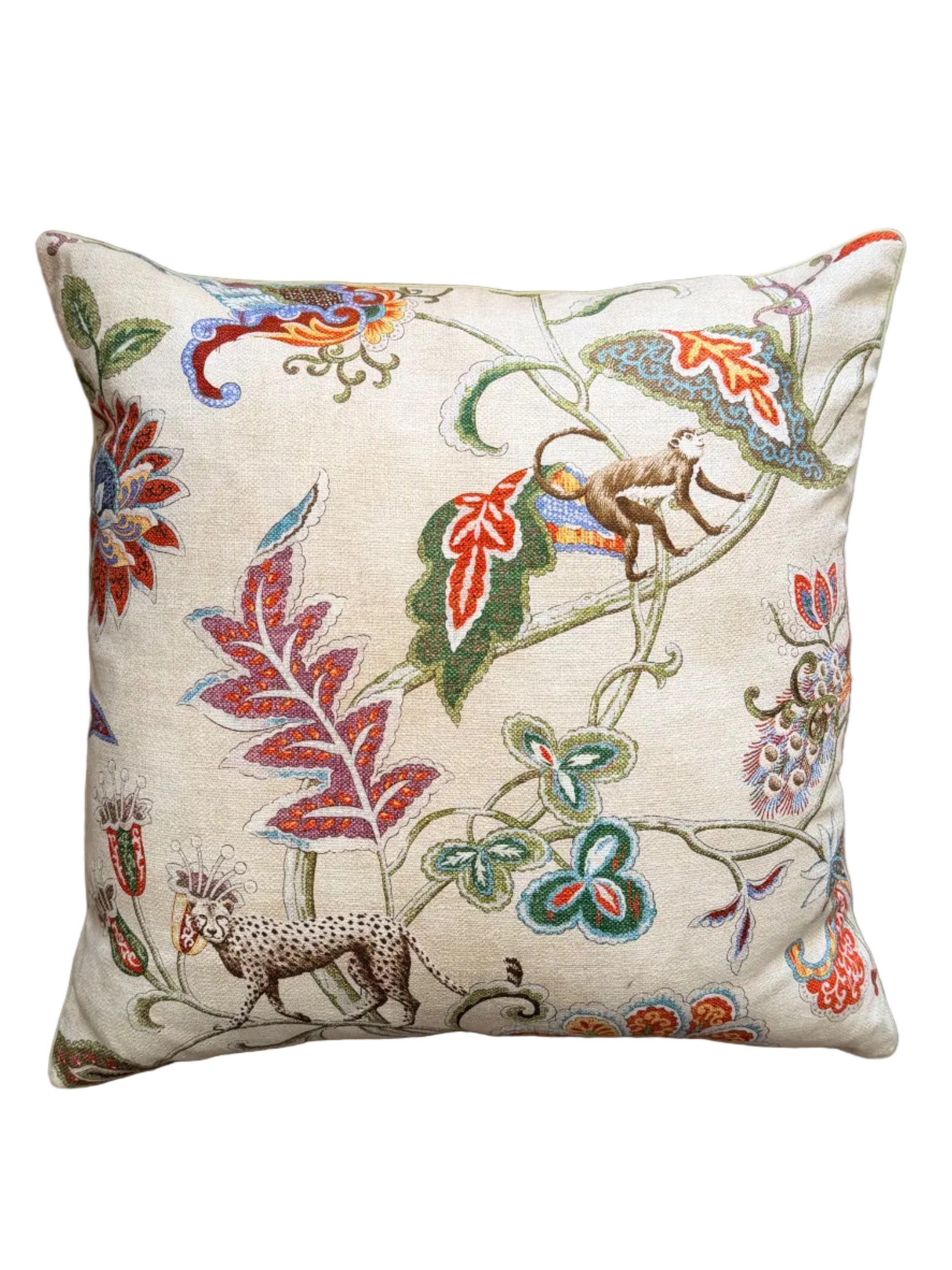 monkey and leopard large cushion