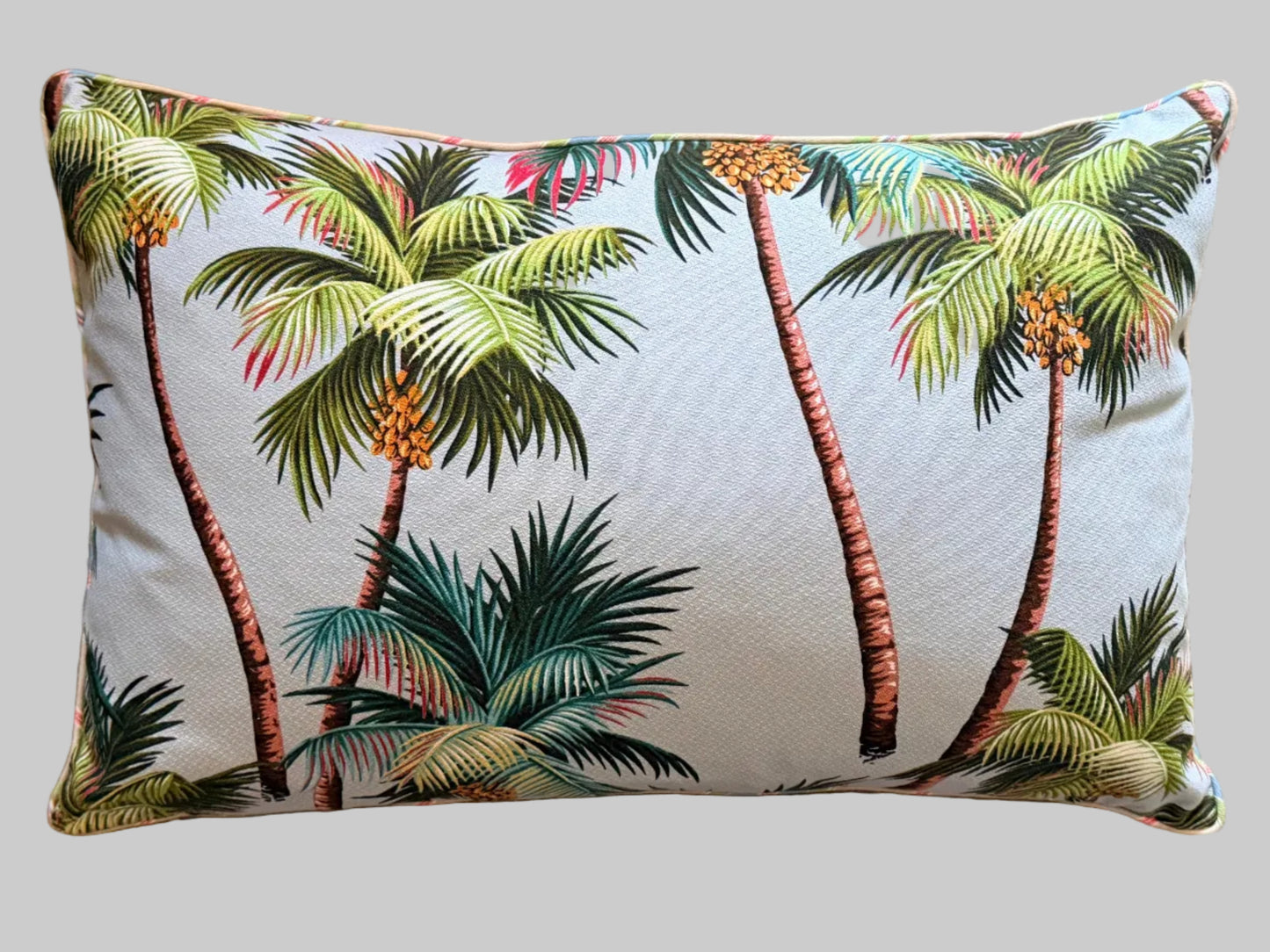 sky blue palm tree lumbar pillow