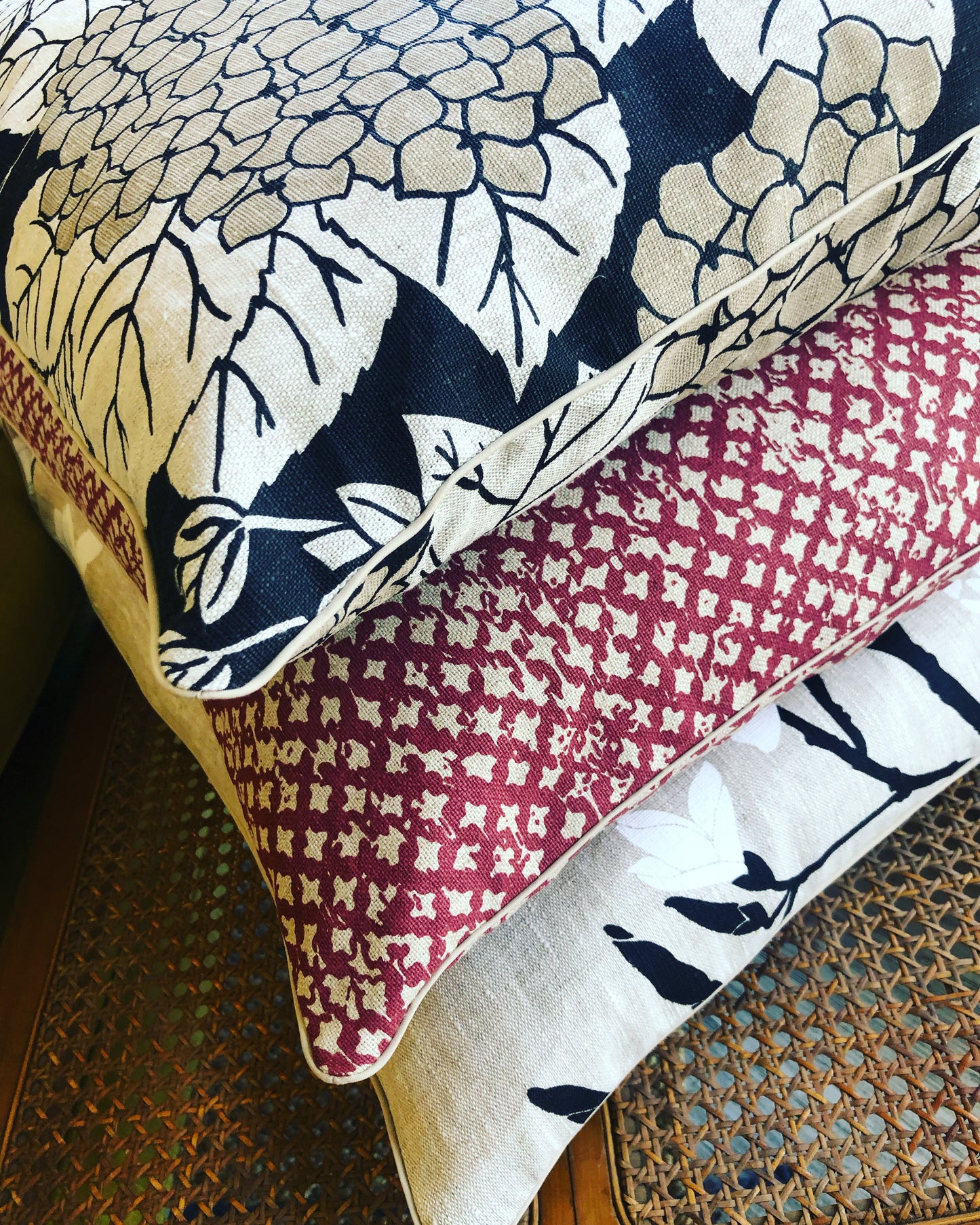 black magnolia cushions