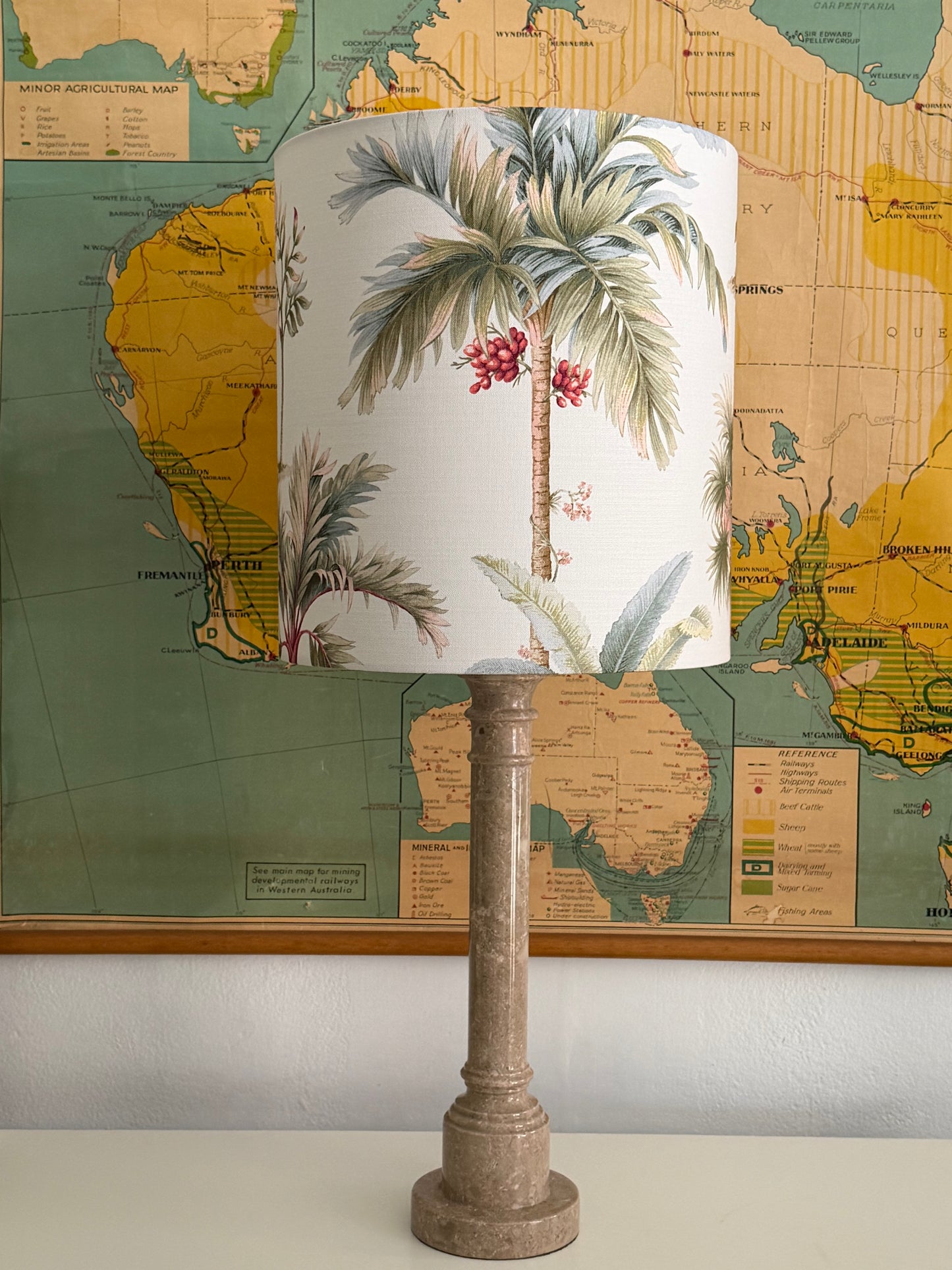 Vintage Column Marble Table Lamp