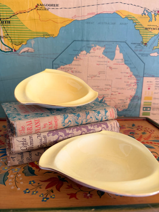 Butter Yellow Minton Plates | Pair