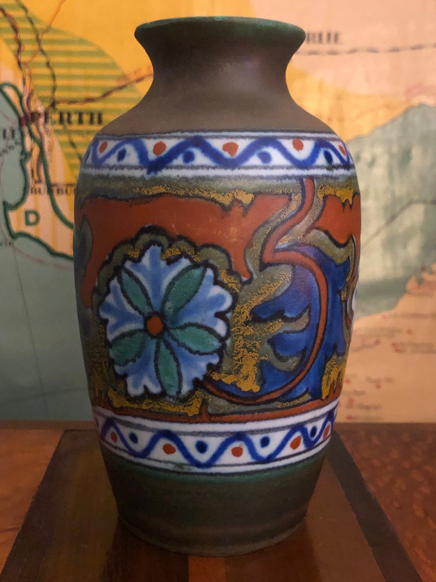Pair Art Deco Gouda Vases