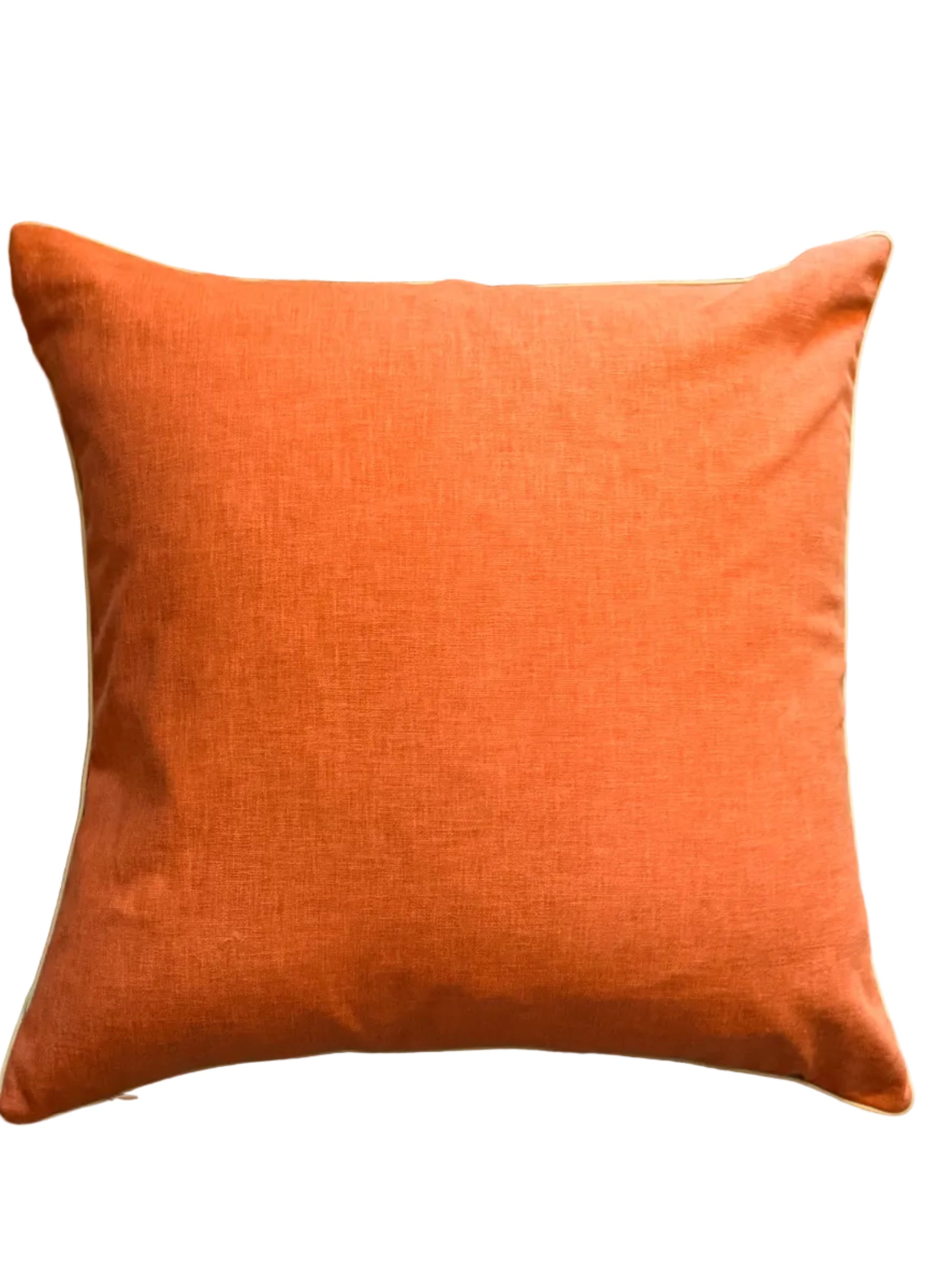 ochre piped cushion