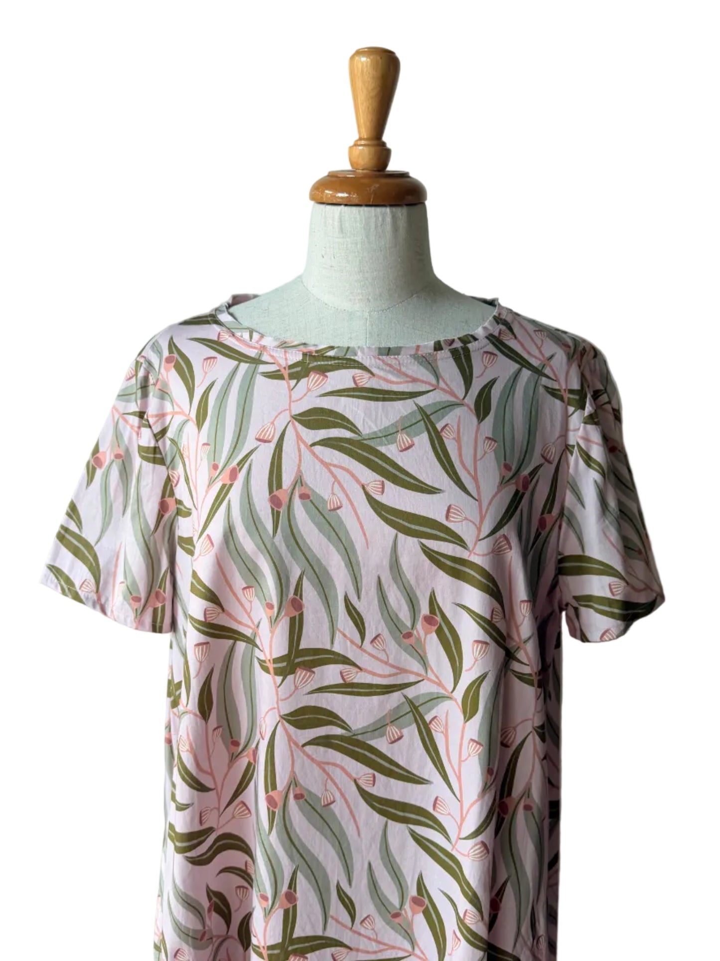 julia dress pink gum leaf
