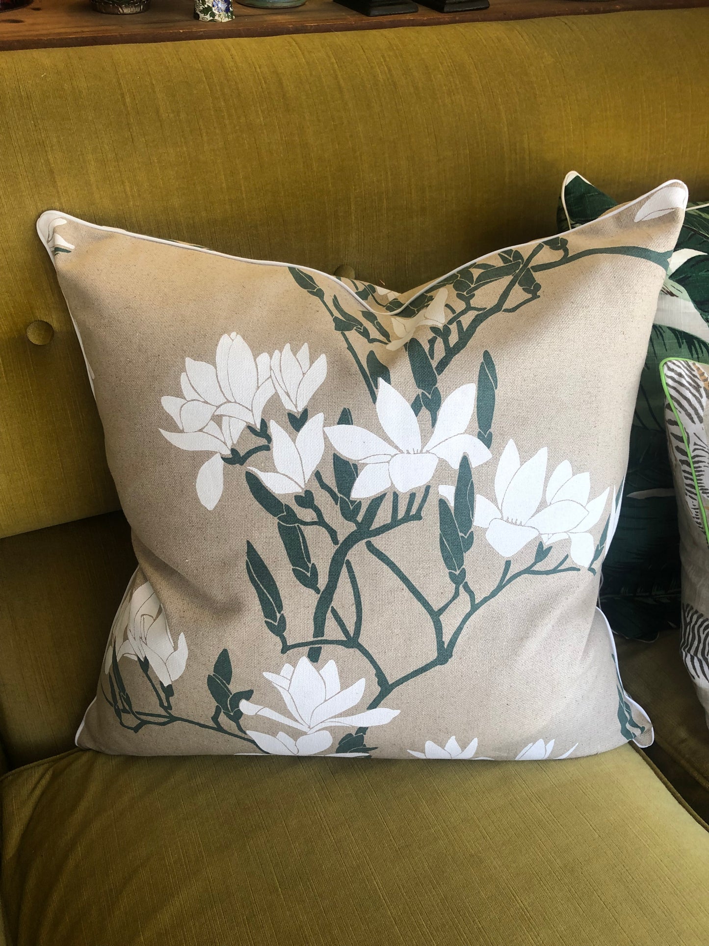 sage magnolia cushions