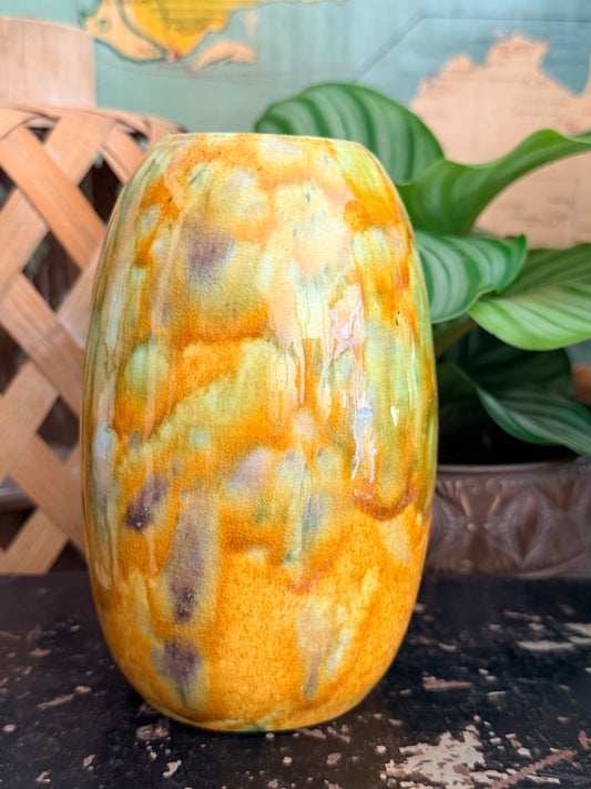 vintage 1930’s drip glaze vase