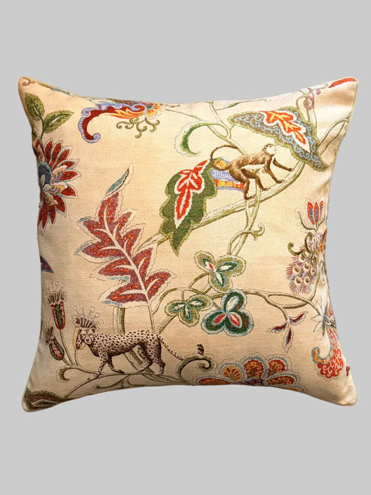 exotic leaopard and monkey cushion