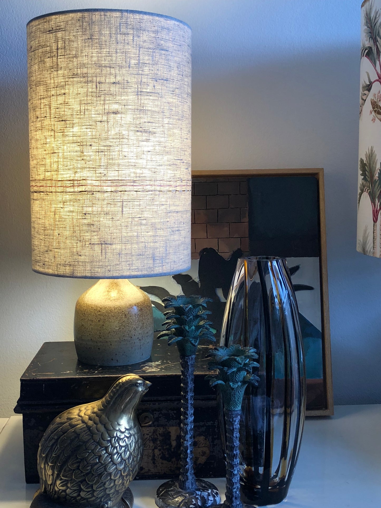 handstitched linen lampshade