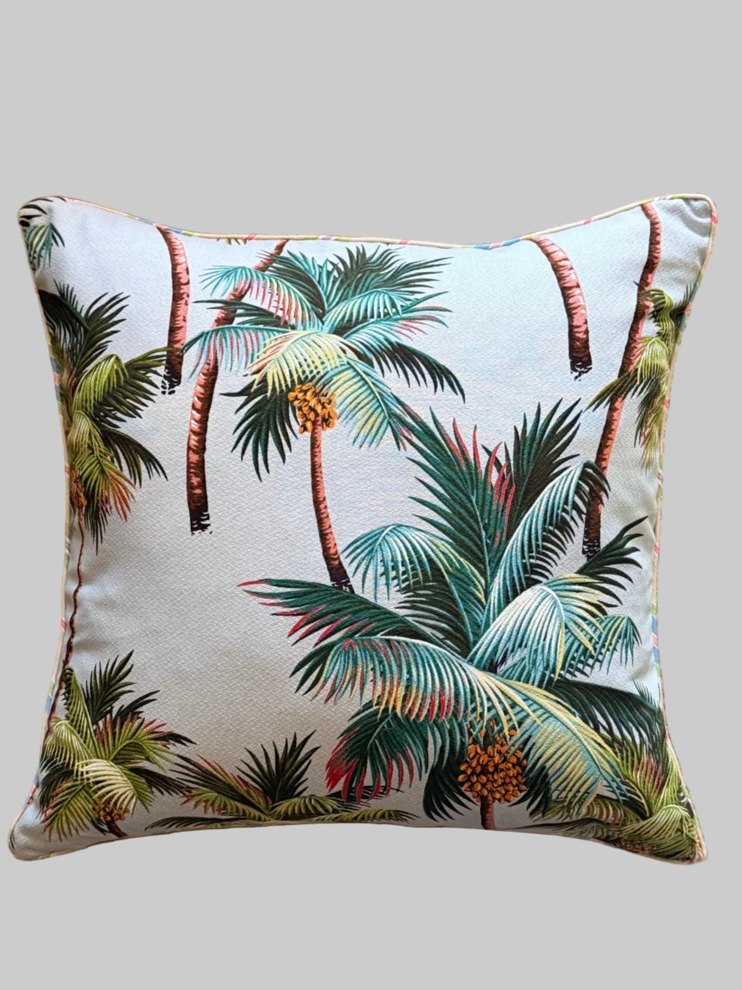 sky blue palm tree cushion