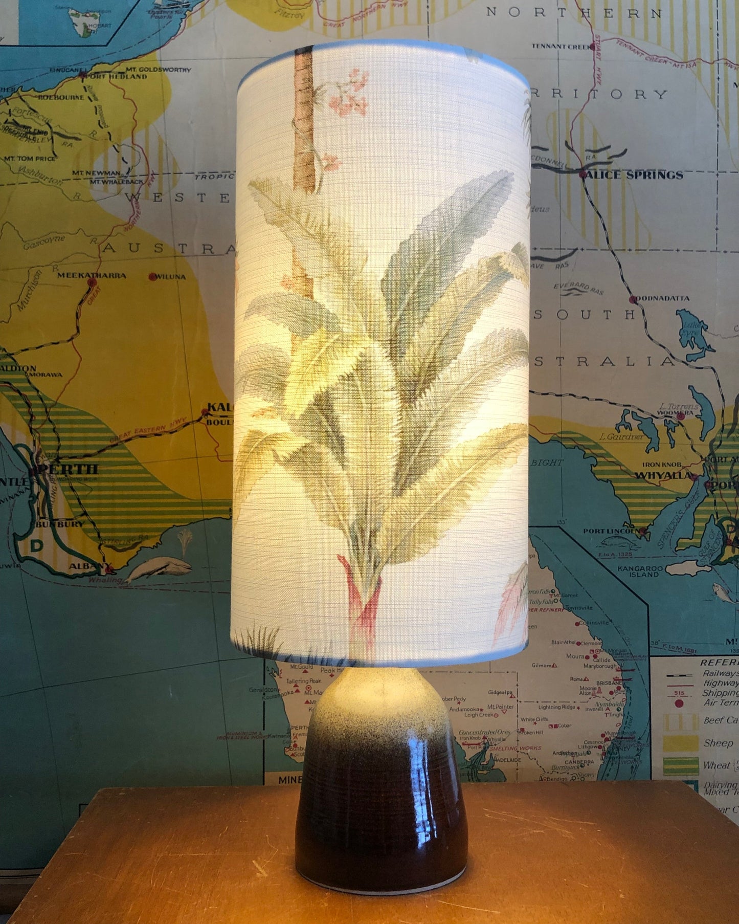 AJ tower burnished vintage palm lamp