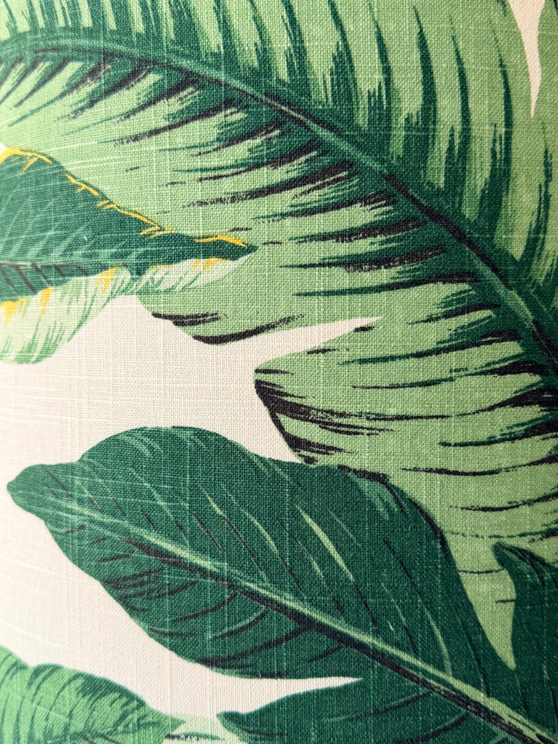 tommy bahama banana leaf linen lampshade close up