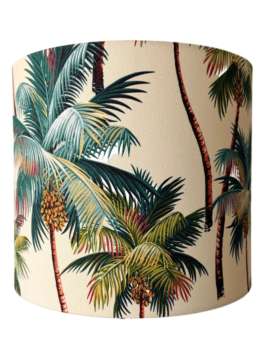 palm tree barkcloth lampshade