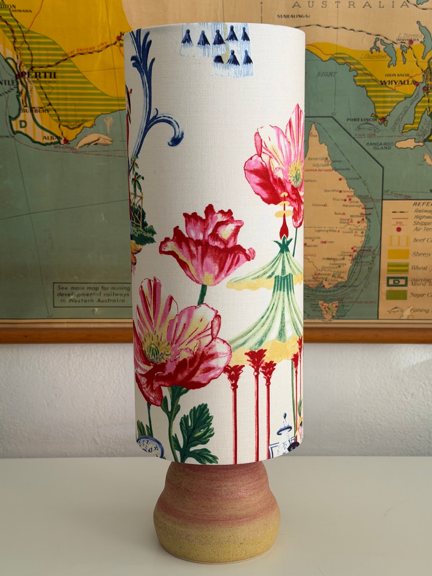 Chinoiserie blush aj lamp