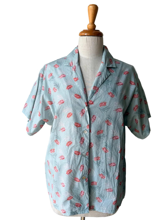 long bobby shirt blue grevillieas