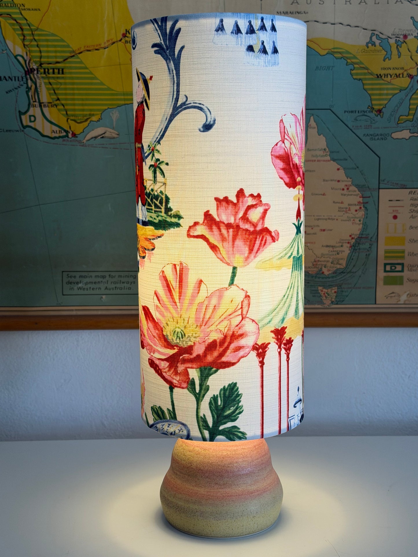 Chinoiserie blush aj lamp
