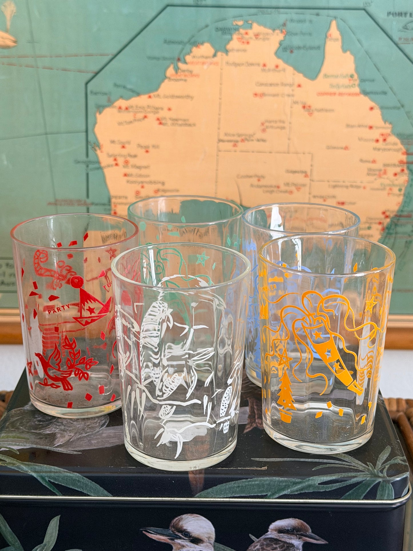 retro set glassware