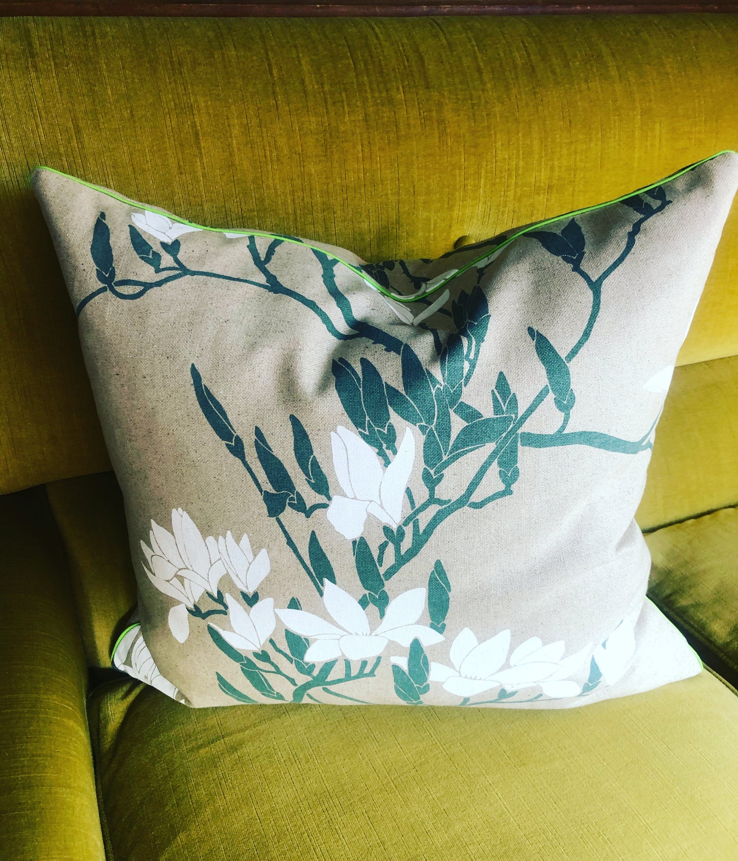 sage magnolia cushions