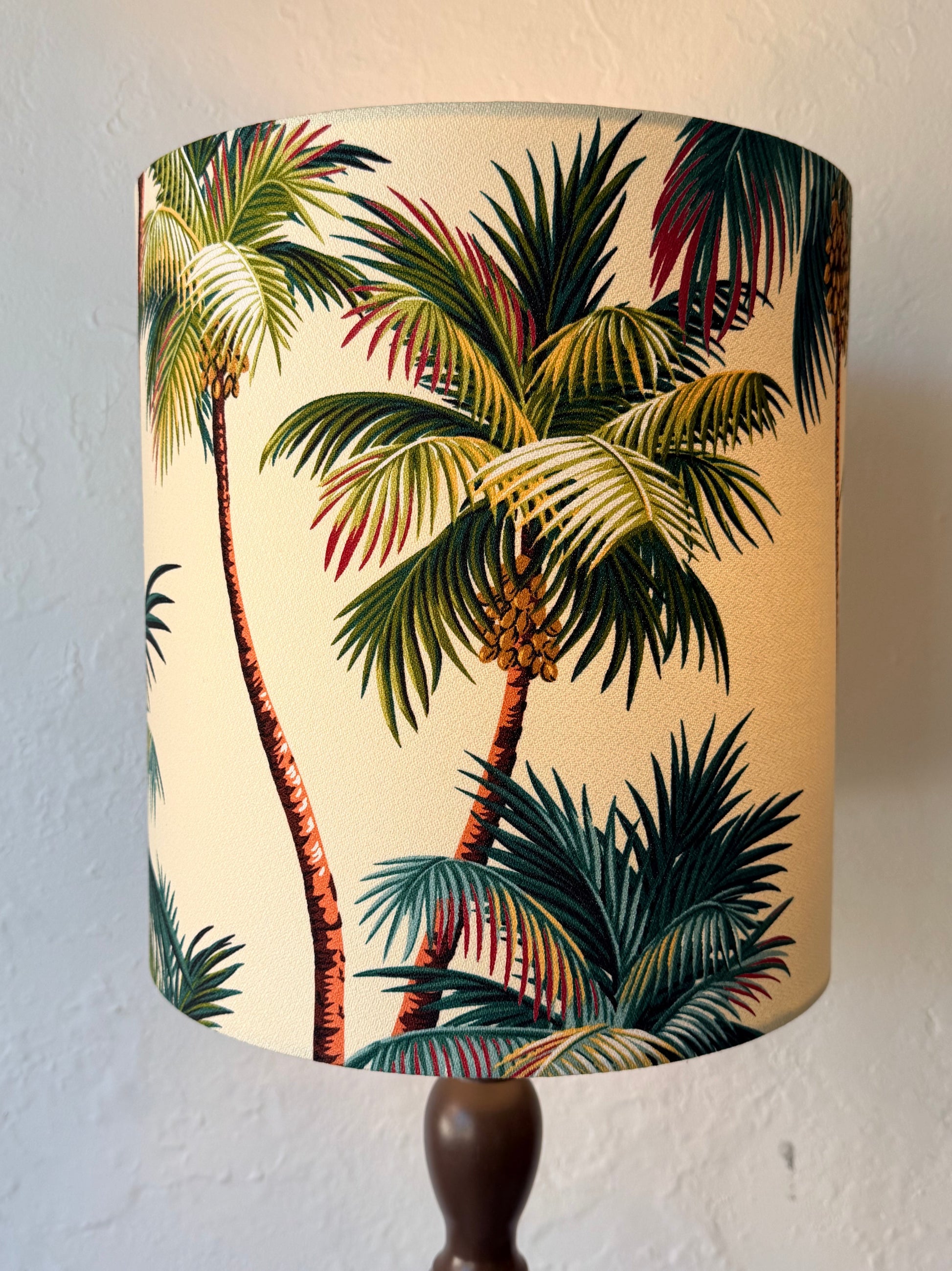 palm tree barkcloth lampshade