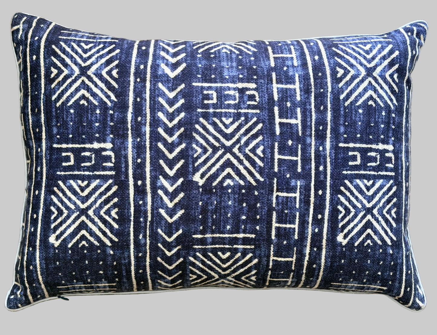 navy mudcloth cushion