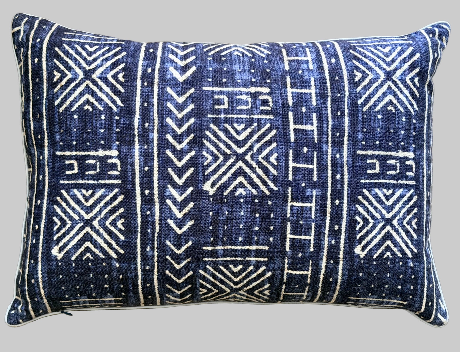 navy mudcloth cushion