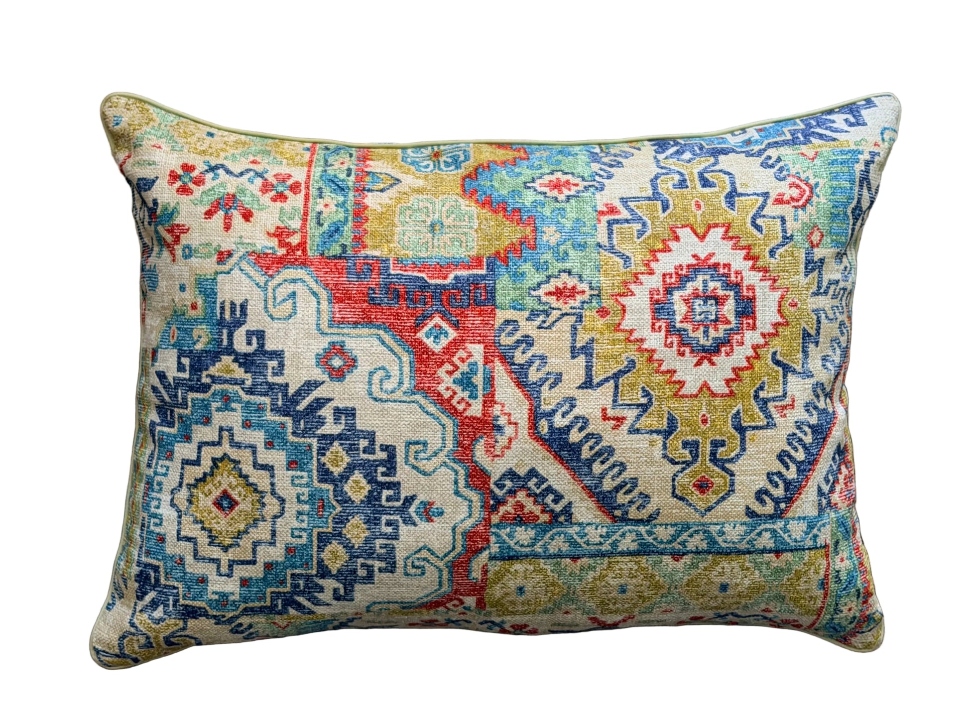 textured Persian style multi colour lumbar cushion