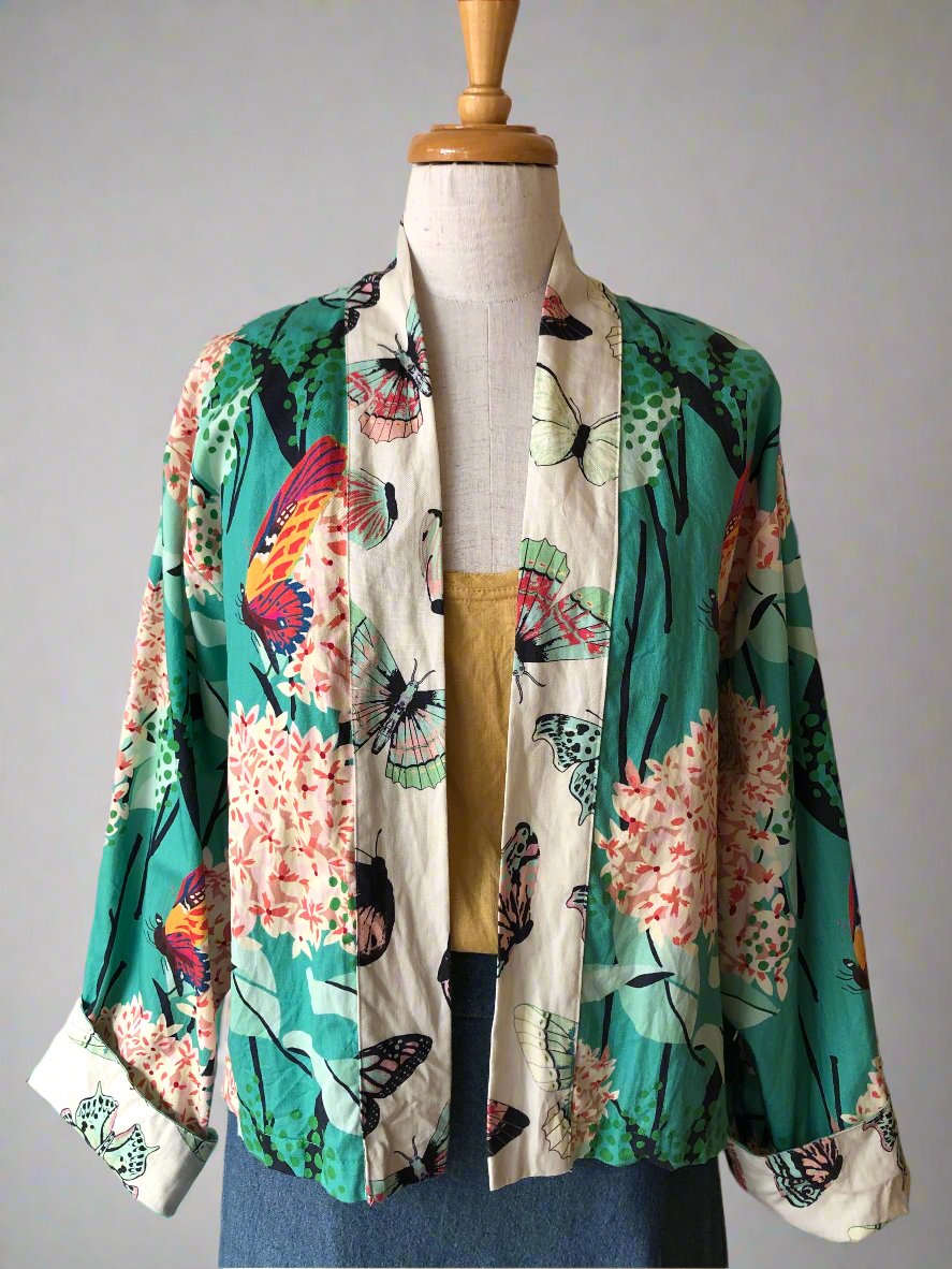 crop kimono jacket spring bloom