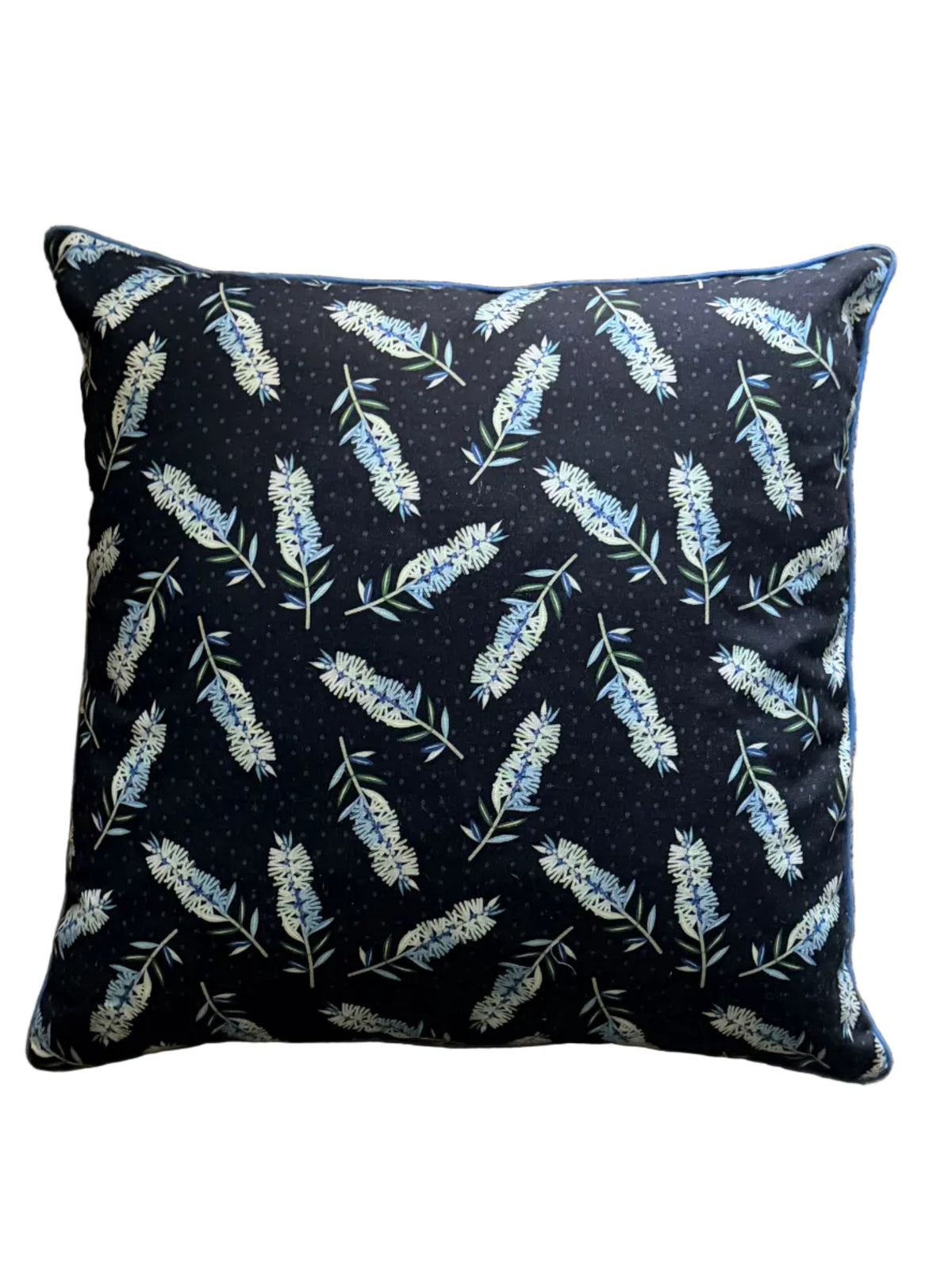 linen cotton grevillea navy cushion