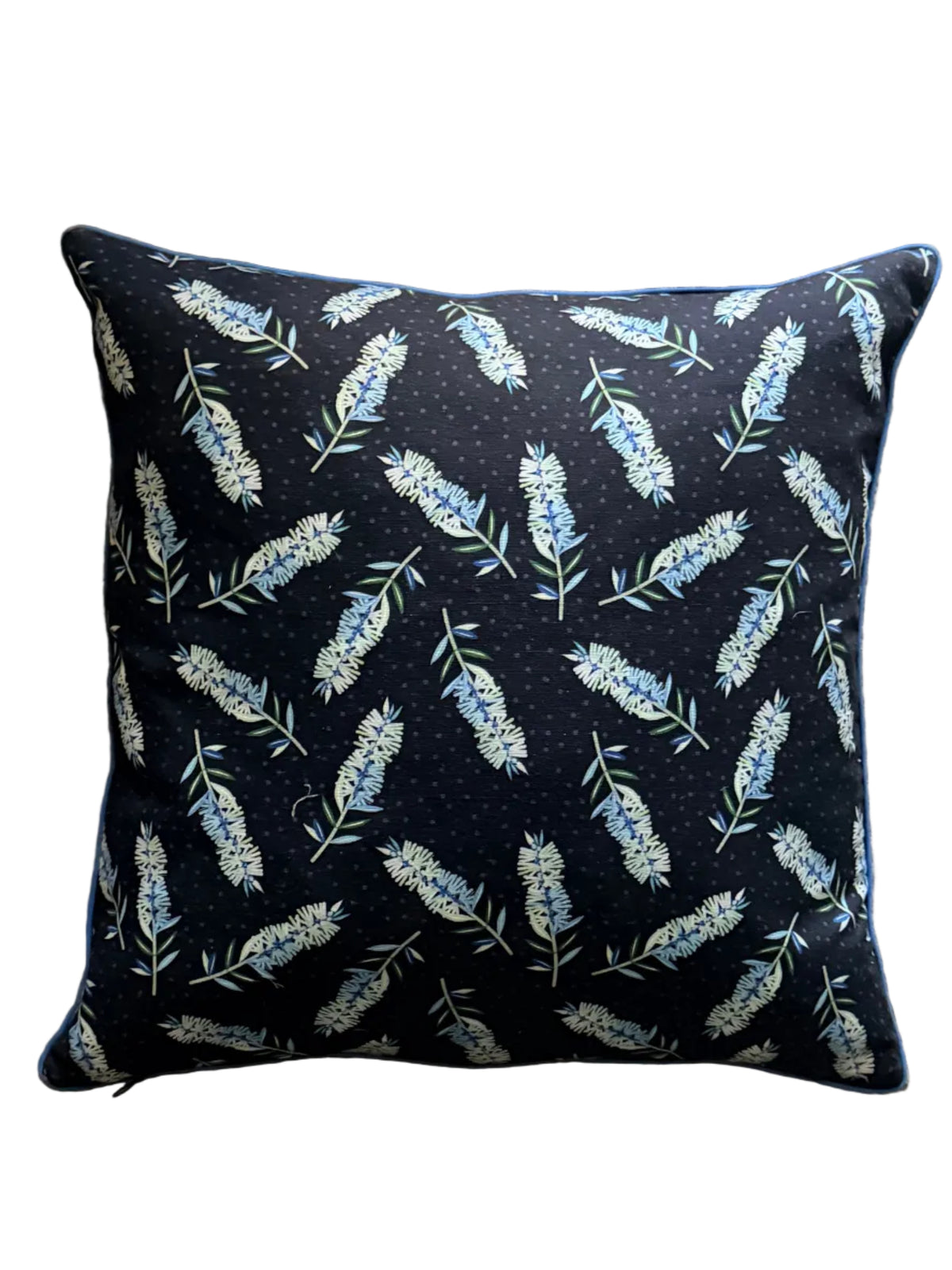 linen cotton grevillea navy cushion