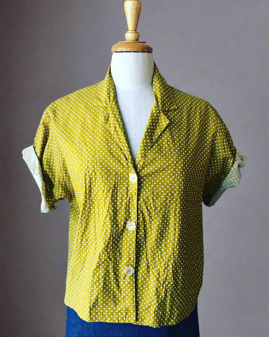 crop bobby shirt mustard spo t(last one)