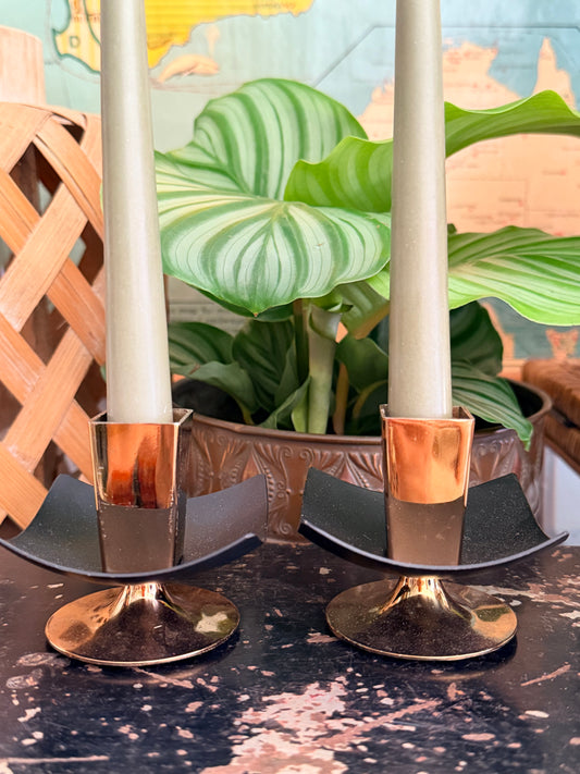 vintage modernist candlesticks