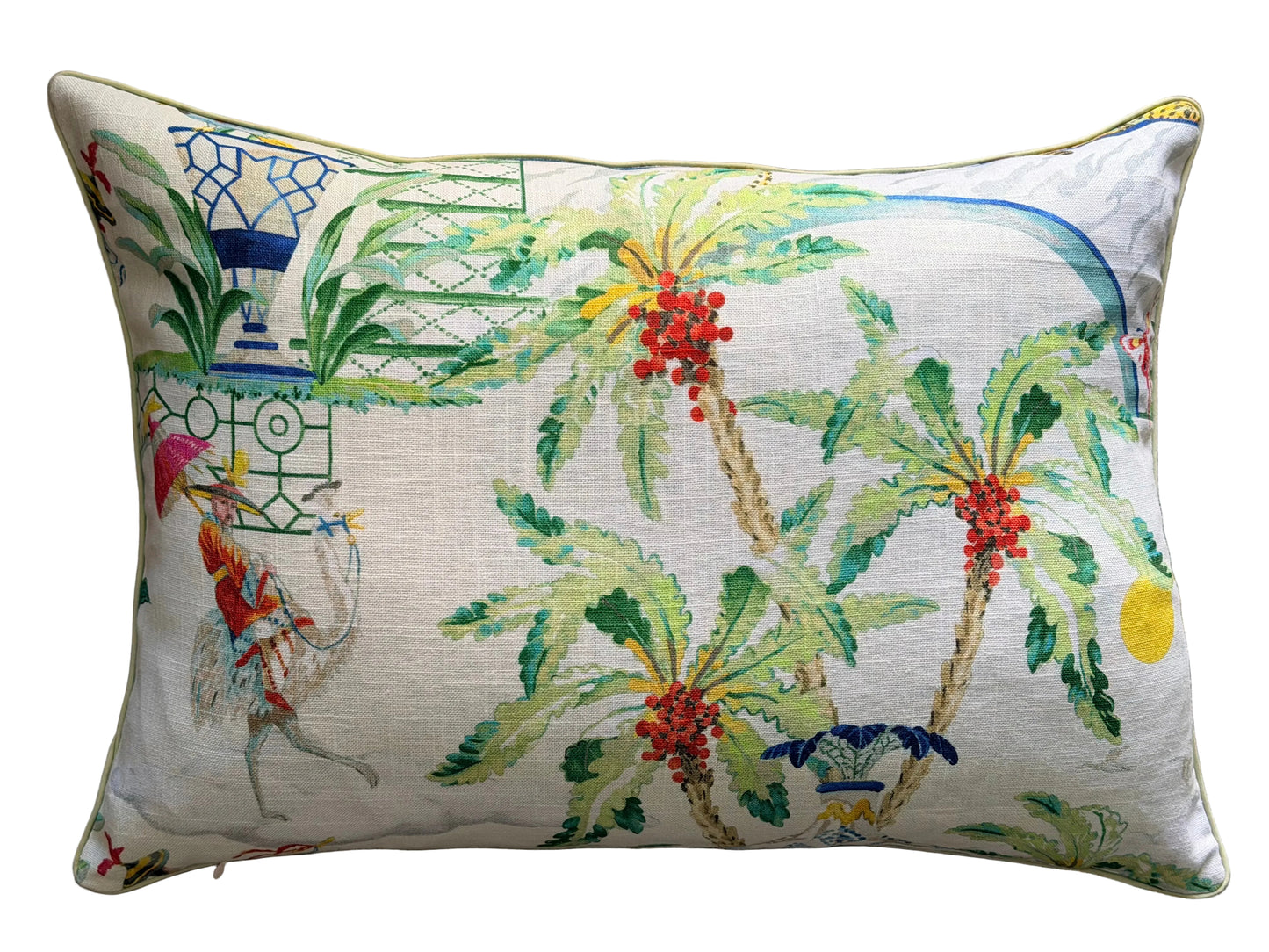 chinoiserie pagoda lumbar cushion