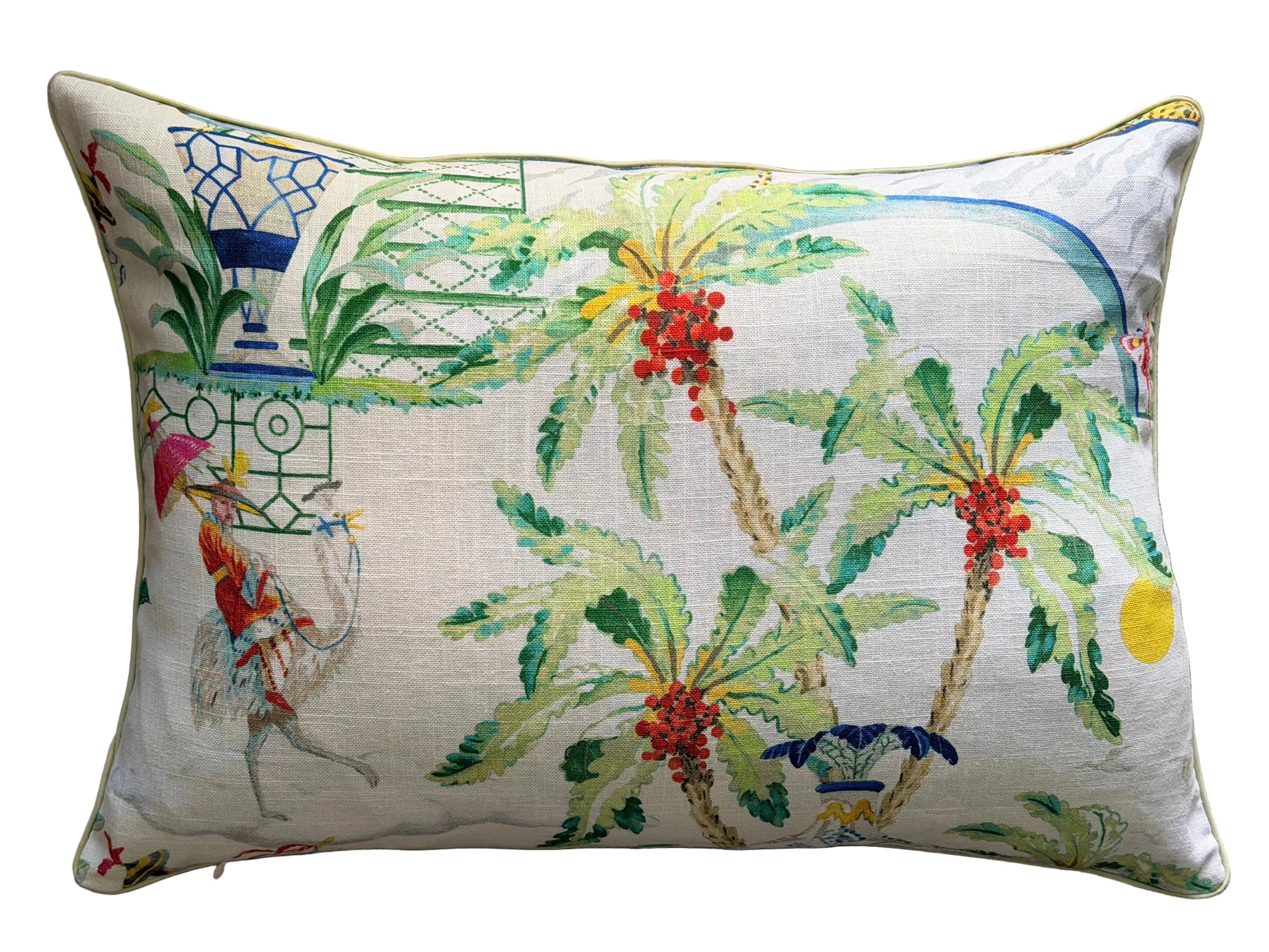 chinoiserie pagoda lumbar cushion