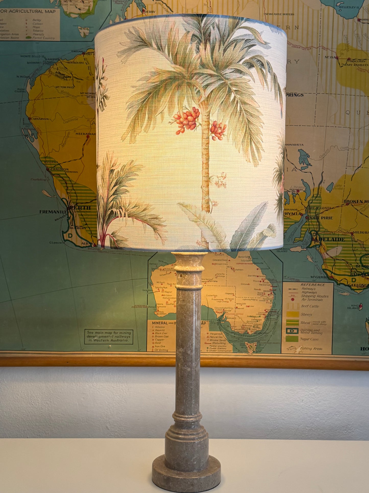 Vintage Column Marble Table Lamp