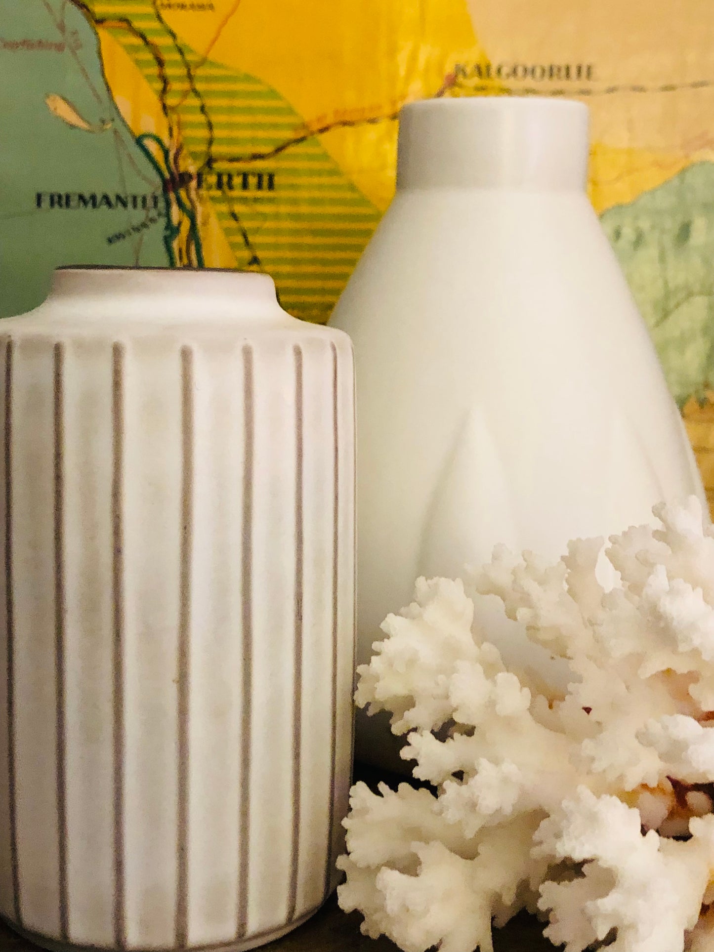 White retro vase