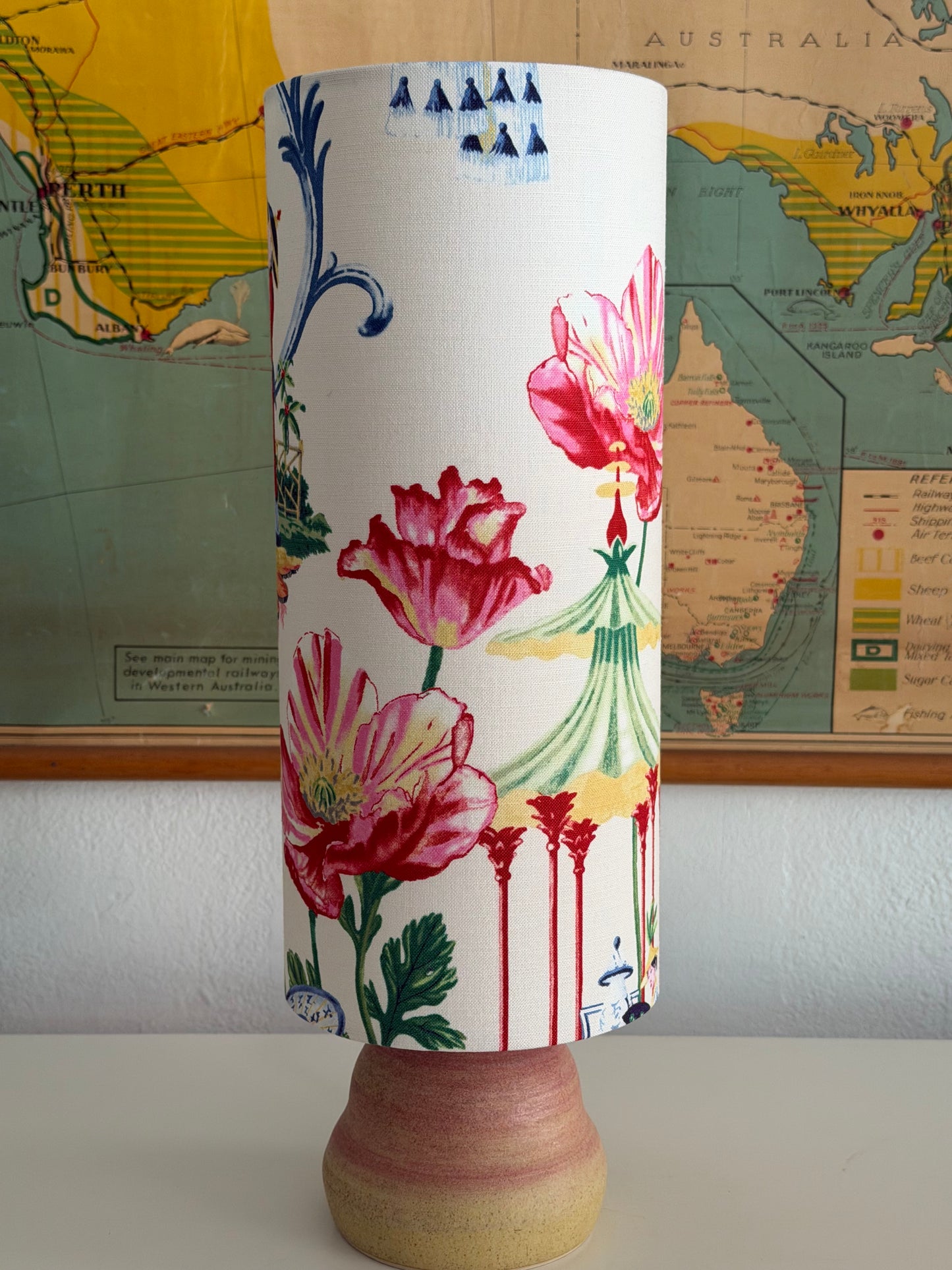 Chinoiserie blush aj lamp