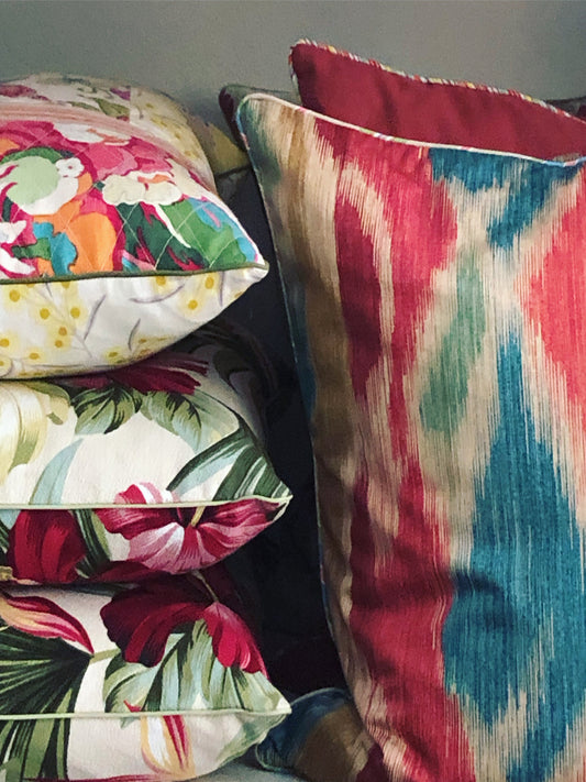 carnival ikat cushion