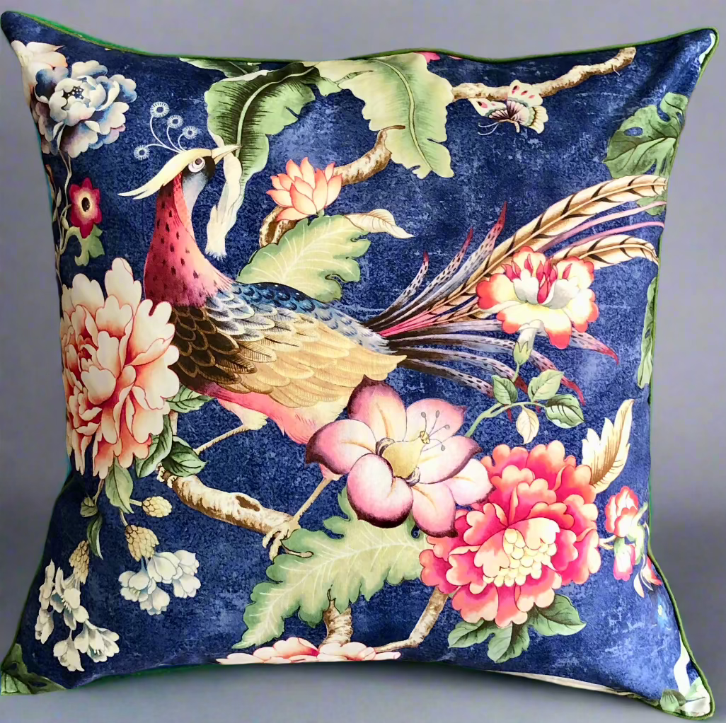 Exotic bird cushion